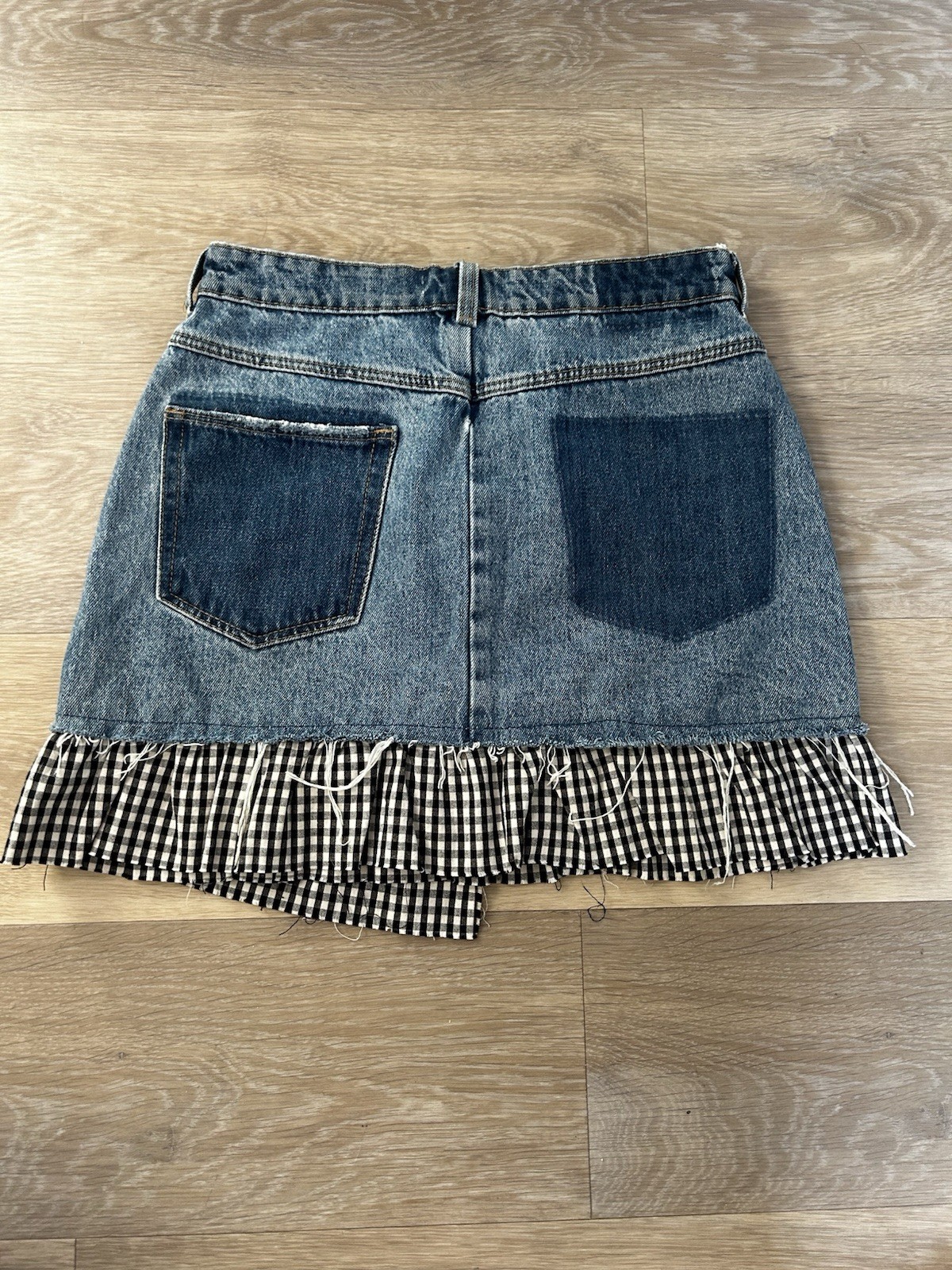 Zara TRF Patchwork Gingham Mini Skirt Cottagecore… - image 2