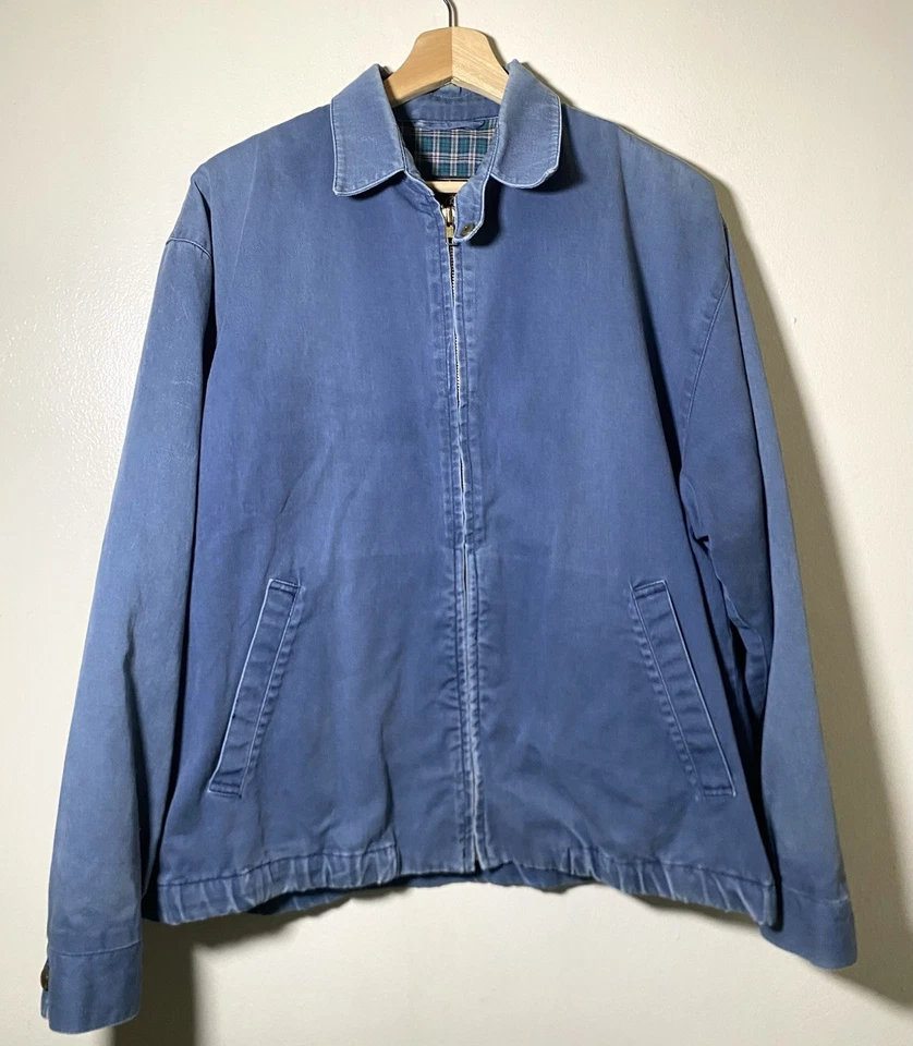 Vintage Eddie Bauer Harrington Ricky Jacket Sun Faded Blue Size XL Zip Up Men’s  - Image 2 of 4
