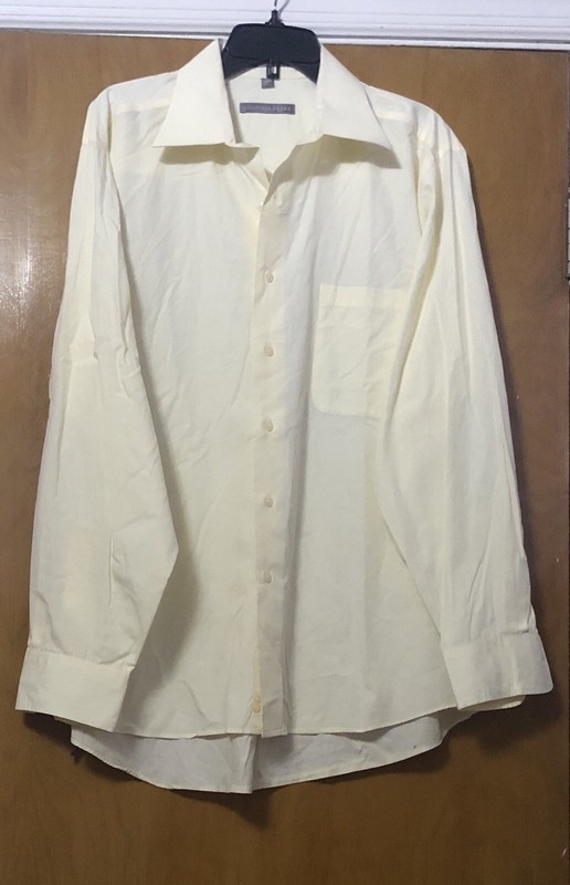 EUC Men’s Geoffrey Beene Point Collar Chest Pocket Dress Shirt Size 17-34/35