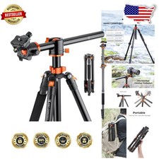 Flexible 73" Aluminum Camera Tripod, 360 Ball Head, Quick Release, Monopod