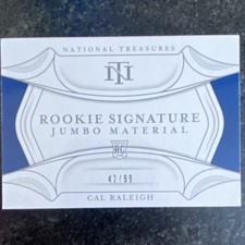 Panini 2022 National Treasures Cal Raleigh Autograph Jumbo Material Booklet /99 