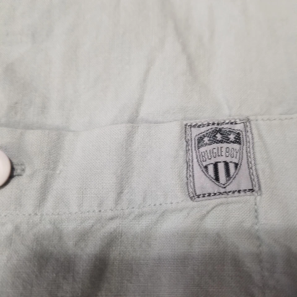 Camisa De Colección Años 90 Bugle Boy Para Hombres Azul Desteñida Bolsillo Abotonada Pequeña Foto 3 de 4