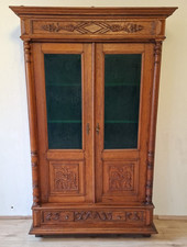 Produktbild - Vitrine Bibolotheksschrank Bücherschrank Herrenzimmer Gründe  Antik ca. 1900 Jh.