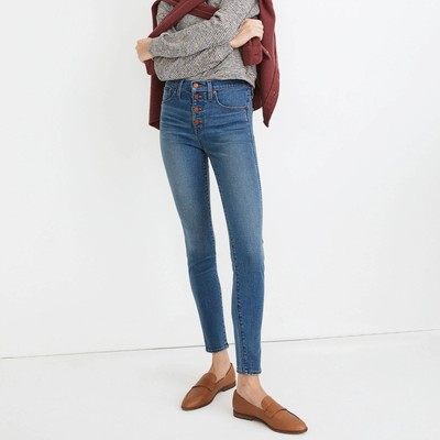MADEWELL High Rise Button Fly Skinny Jeans 24