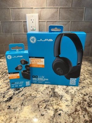 JLAB GO Lux and Go Pop ANC Headphones and Earbuds Bundle! NEW