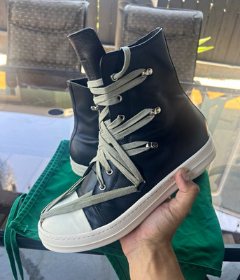 RICK OWEN RAMONES LEATHER MEGALACE HIGHTOP