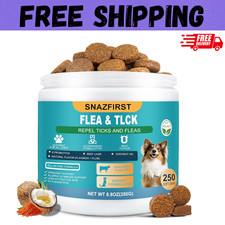 100% Natural Flea and Tick Prevention Chewable Pills for All Dogs, Made In USA