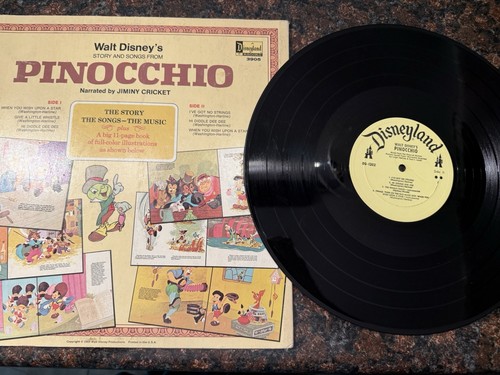WALT DISNEY'S Pinocchio 1969 Disneyland ST-3905 Childrens Vinyl LP Record Only - Imagen 4 de 12