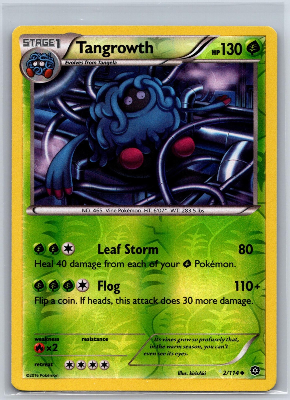 Tangrowth 2/114 Uncommon Steam Siege Pokemon Reverse Holo NM/M