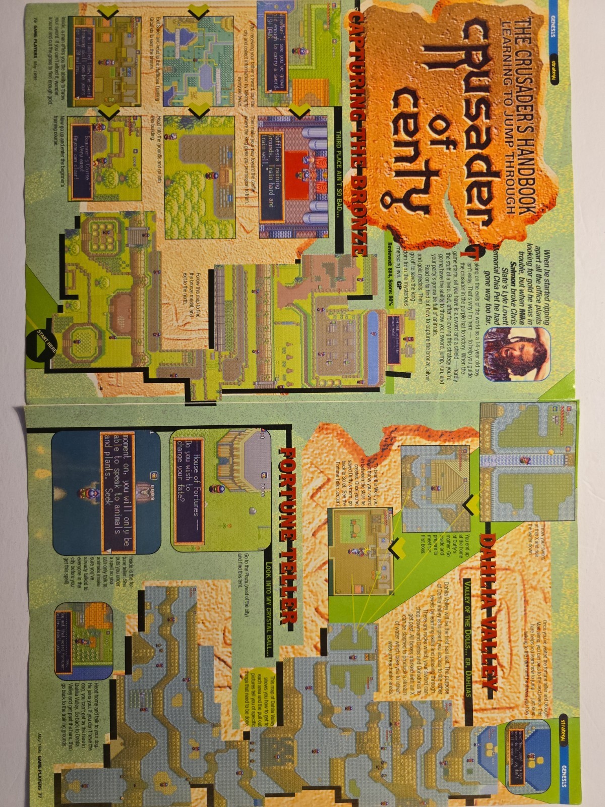 ​Sega Genesis Crusader of Centy 6-Page Strategy Guide Walkthrough1995 Rare Grail