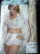 Vintage JCP UNDERSCORE Womens Sz 10 Nylon Briefs 3 Pack Sealed Naturals NEW I2