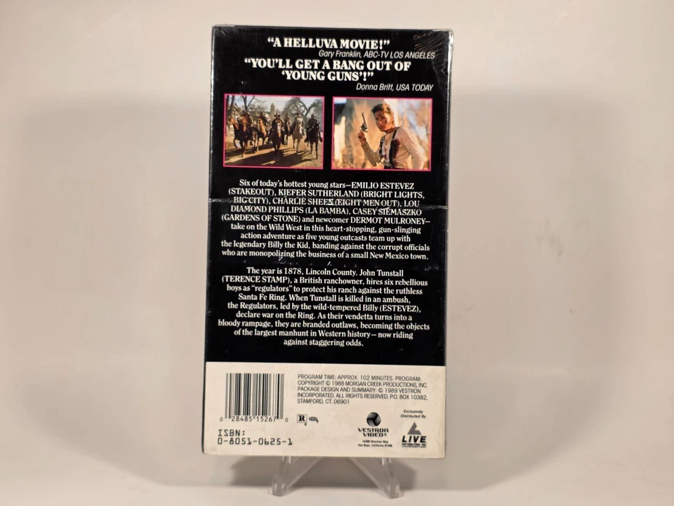 Young Guns VHS NEW Sealed 1988 Emilio Estevez Charlie Sheen Sealed Vestron Video Foto 2 de 4