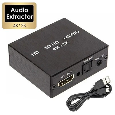 HDMI Stereo Audio Extractor Converter 4K*2K HDMI to HDMI + Optical SPDIF 3.5mm
