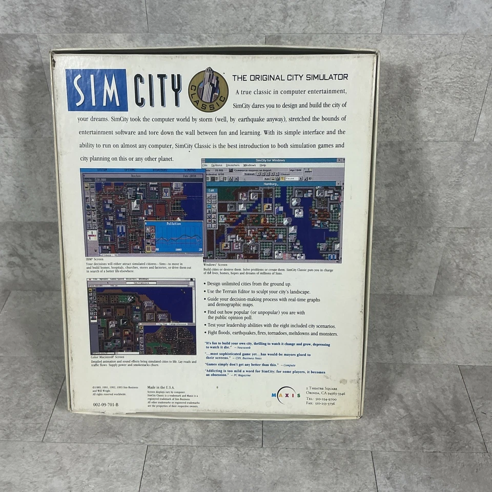Vintage SIM City Classic Original City Simulator Maxis for Mac Macintosh 1993 - Image 2 of 4