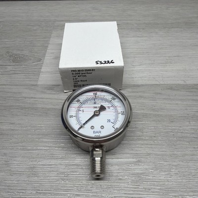 PIC Gauges PRO-301D-254H-01 Pressure Gauge, 2-1/2'' Face, 0-300 PSI, 1/4  NPT New