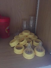 2-Pack Yellow Wide Base Bottle Nipple Collars for Medium Flow - Safe  Durable