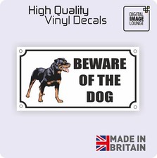 Beware of the Dog Sign Plastic Pre-drilled Rottweiler