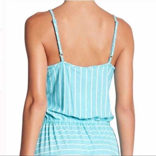 Women's NEW fourteenth place teal striped maxi dress Small - Picture 3 of 6