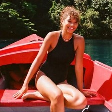 NEW Andie Swim Medium The Luzon One Piece Classic Black Open Back Swimsuit