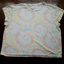 Koolaburra by UGG Shirt Sz P3x Tee Pastel Pink Blue Yellow Tie Dye