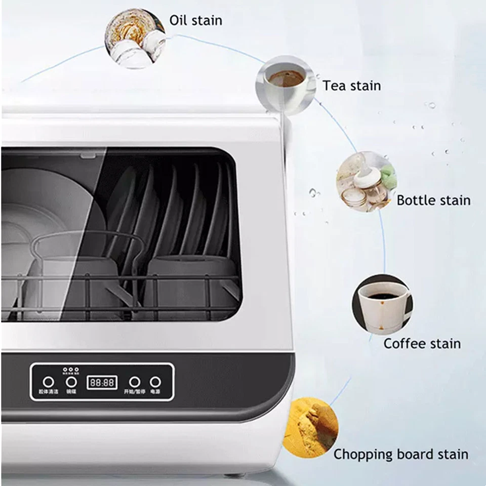 Mini Geschirrspüler 5L Spülmaschine Tischgeschirrspüler 45cm Freistehen 800W DE - Bild 2 von 4