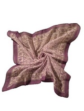 Vintage Purple  White Print Scarf 1960's - 70's