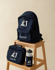 Personalised Kids Rabbit Backpack, Rucksack ,Lunch Box, Bottle-2 sizes, Baby Bag