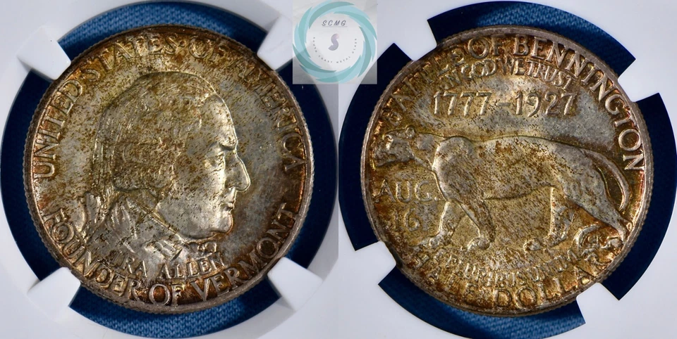 1927 Vermot Commemorative Half Dollar NGC MS 65 w/CAC - Beautifully Toned - Image 4 of 4