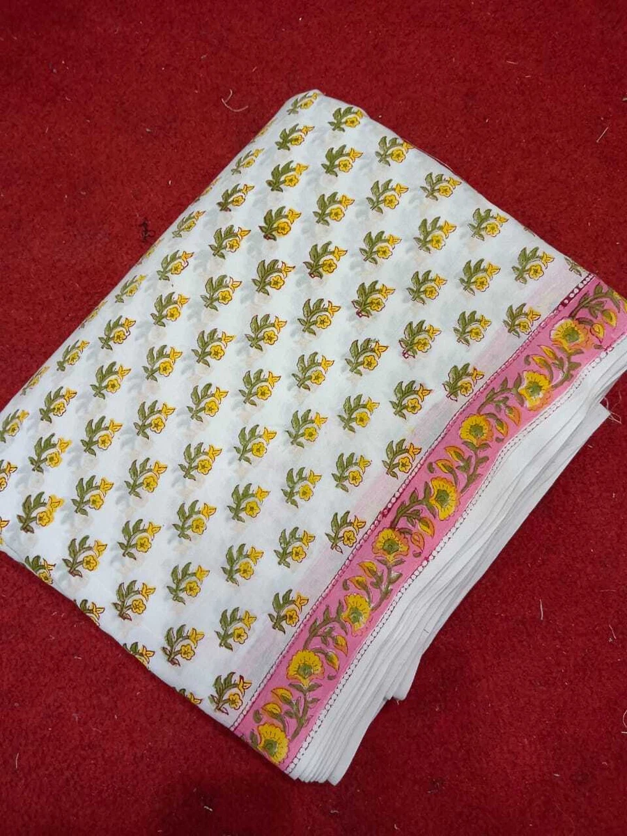 Tessuto Jaipuri Stampa A Mano - Cotone Puro Per Abiti E - Foto 5