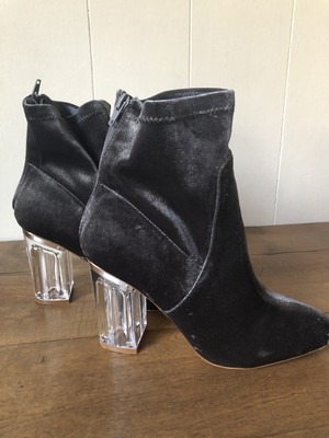 clear heel ankle boots