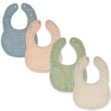 Muslin Baby Bibs Drool Bibs Adjustable with Easy Snaps Teething  Drooling Ab...