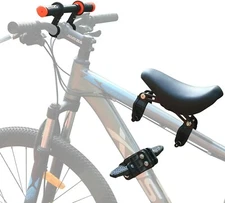 Kids Bike Seat Front Mounted & Handlebar Detachable Bicycle Seats w/ Foot Pedals