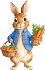Peter Rabbit Carrot Wall Art Bedroom Nursery Decor Colourful Vinyl Sticker Decal