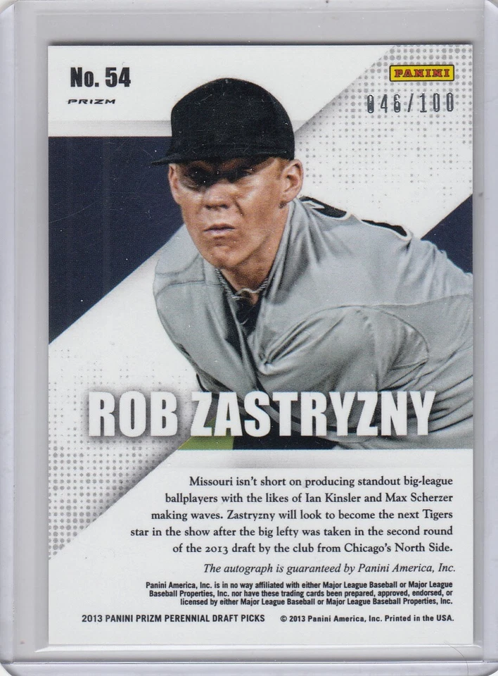 2013 Panini Prizm Draft Picks Autograph Holo Red ROB ZASTRYZNY Auto /100 Cubs - Image 2 of 2
