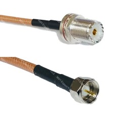 RG400 UHF Female BULKHEAD to F MALE RF Cable FAST-SHIP LOT