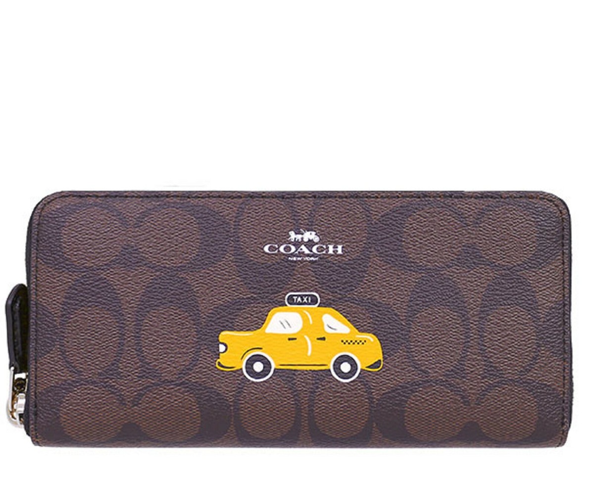 COACH F57822 NYC TAXI SLIM ACCORDION ZIP AROUND LONG WALLET NWT | eBay