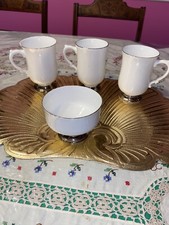 RARE ROYAL VICTORIA Pedestal Sherbet Bowl compote and 3 pedestal cups ENGLAND