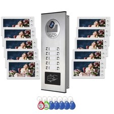 10units 7inch monitor wired video Door phone kit indoor-outdoor video Apartment