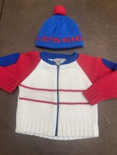 Vintage K.C  s Kids Sweater  Bennie Baby Boy Zip Front Winter Holiday Sz 18 Mos.