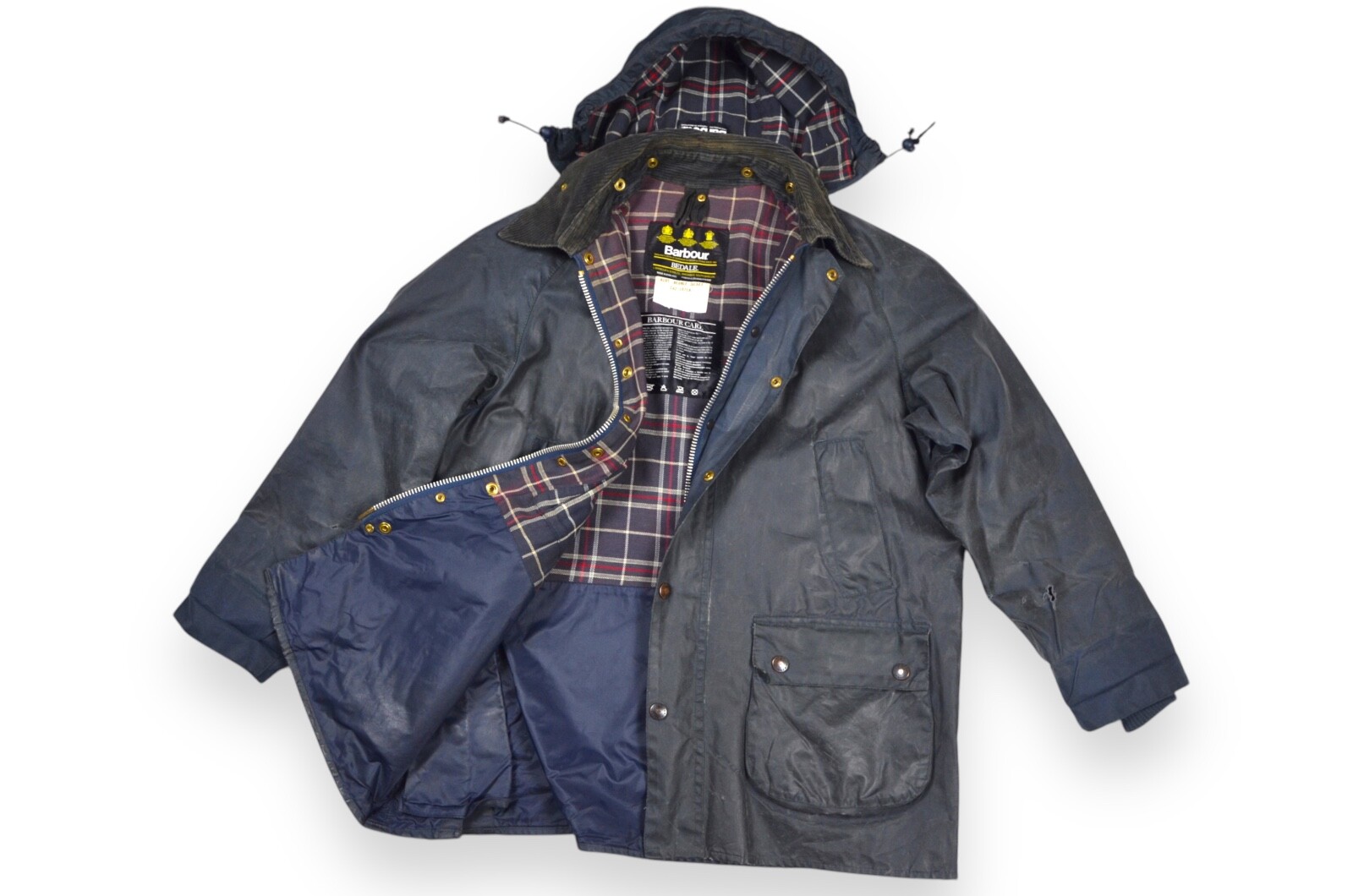 Vintage Men's Barbour Bedale Wax Jacket Navy Blue A105 England Size C42 107cm