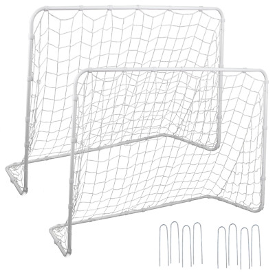 6x4 FT Post 2 Pack Soccer Goal Practice Football Net Steel Frame w/Durable Net