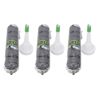 3x 400ml PETEC Scheibenkleber Schlauchbeutel + Düse Front,Heck-Seitenscheibe