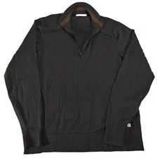 Smartwool 1/4 Zip Pullover Sweater Dark Olive Green Medium 100% Merino Wool