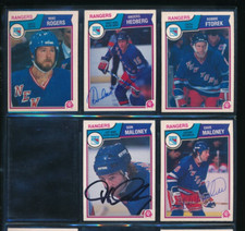 Lot (5) 1983 O-Pee-Chee Rangers #244 245 254 249 250 Signed Autograph (HO62)