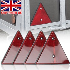 4x Reflective Triangles E Approved reflectors for Trailers Caravan Screw on Red