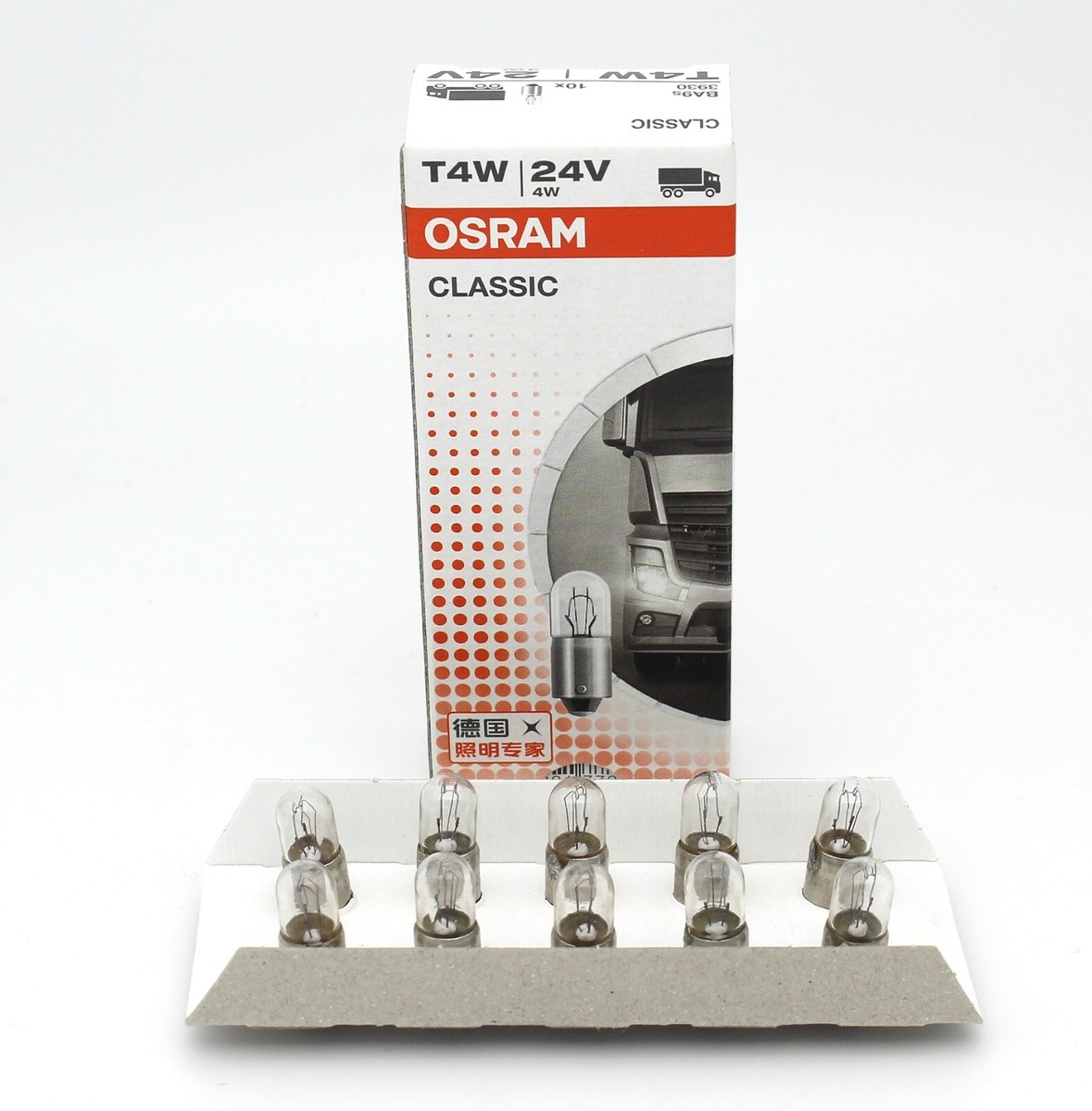 10pcs osram 3930 T4W 4W BA9s 24V halogen lamp Parking lights