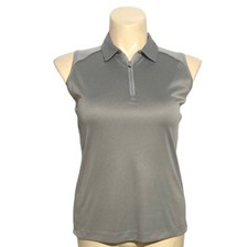 Image of NWT Slazenger GOLF Top LARGE Gray Athletic Shirt Tech Polo Style Zip Neck