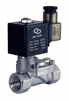 WIC VALVE 3/4" Inch Slow Closing Anti Water Hammering Solenoid Process Valve 24V AC Viton