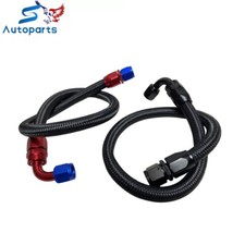 Manguera de Combustible Negra Aceite Combustible Gas Línea AN6-AN8-AN10 Nylon Trenzado Acero Inoxidable