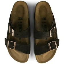Women Birkenstock Arizona Suede Mocha Brown Suede Cork Footbed NEW